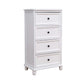 13.77" Wide White Accent Chest with Drawers Rectangle  Wood Chest Contemporary