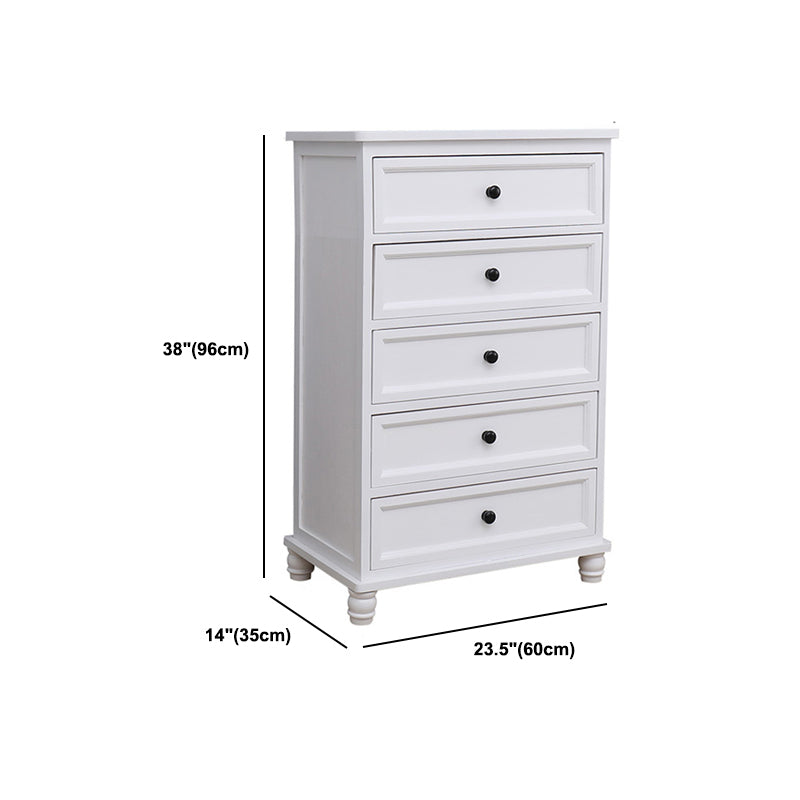 13.77" Wide White Accent Chest with Drawers Rectangle  Wood Chest Contemporary