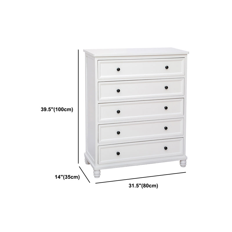 13.77" Wide White Accent Chest with Drawers Rectangle  Wood Chest Contemporary