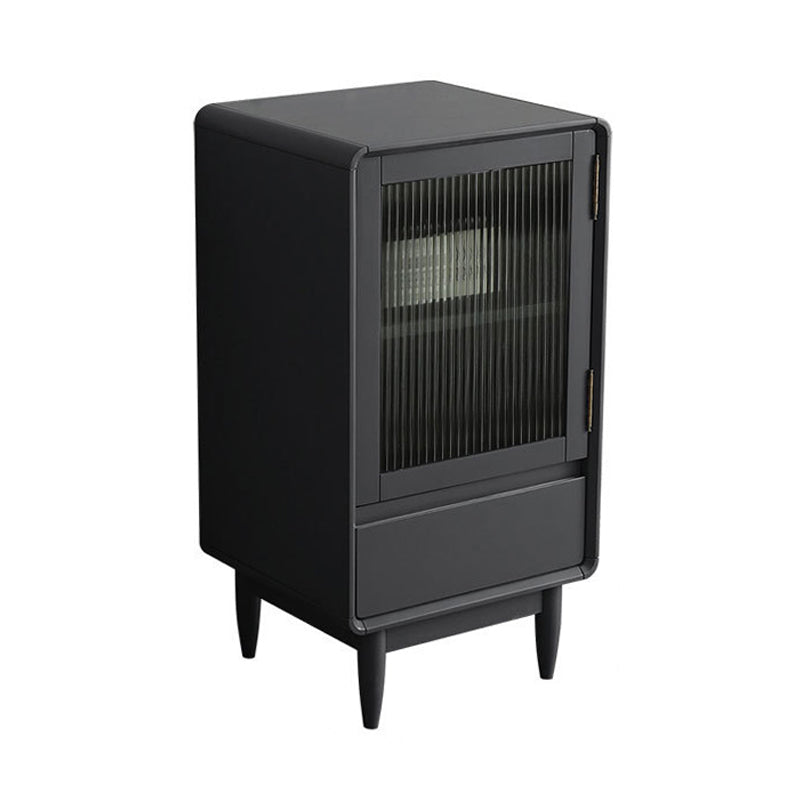 Modern Accent Cabinet with Solid Wood Straight Legs Chest with 1 Drawer and 1 Door