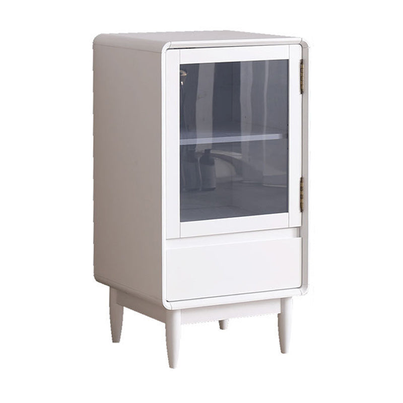 Modern Accent Cabinet with Solid Wood Straight Legs Chest with 1 Drawer and 1 Door