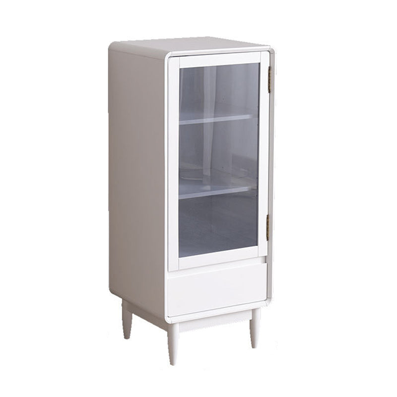 Modern Accent Cabinet with Solid Wood Straight Legs Chest with 1 Drawer and 1 Door