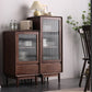 Modern Accent Cabinet with Solid Wood Straight Legs Chest with 1 Drawer and 1 Door