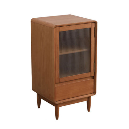 Modern Accent Cabinet with Solid Wood Straight Legs Chest with 1 Drawer and 1 Door