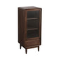 Modern Accent Cabinet with Solid Wood Straight Legs Chest with 1 Drawer and 1 Door