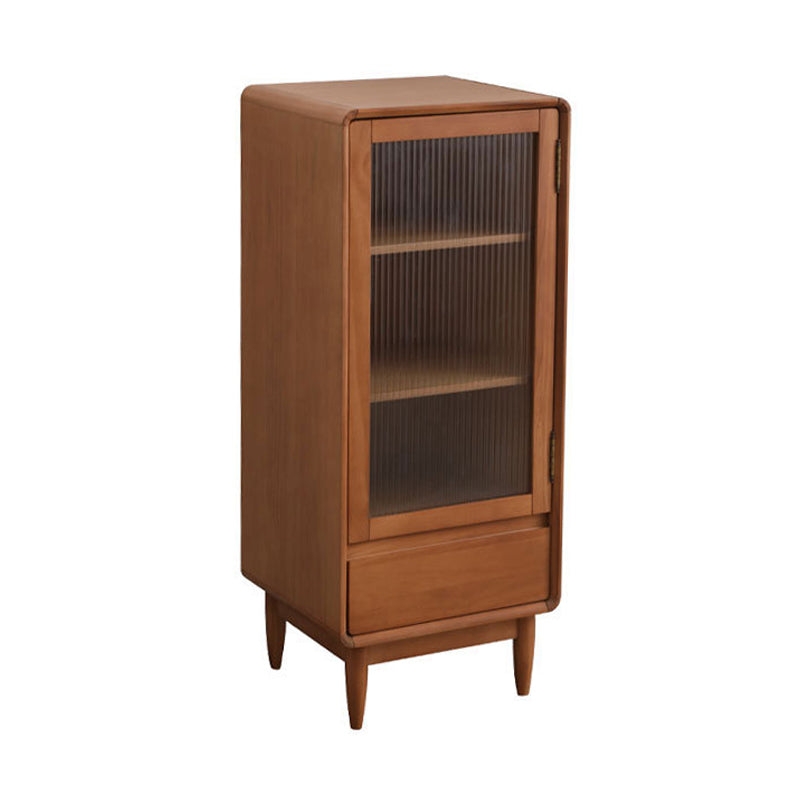 Modern Accent Cabinet with Solid Wood Straight Legs Chest with 1 Drawer and 1 Door