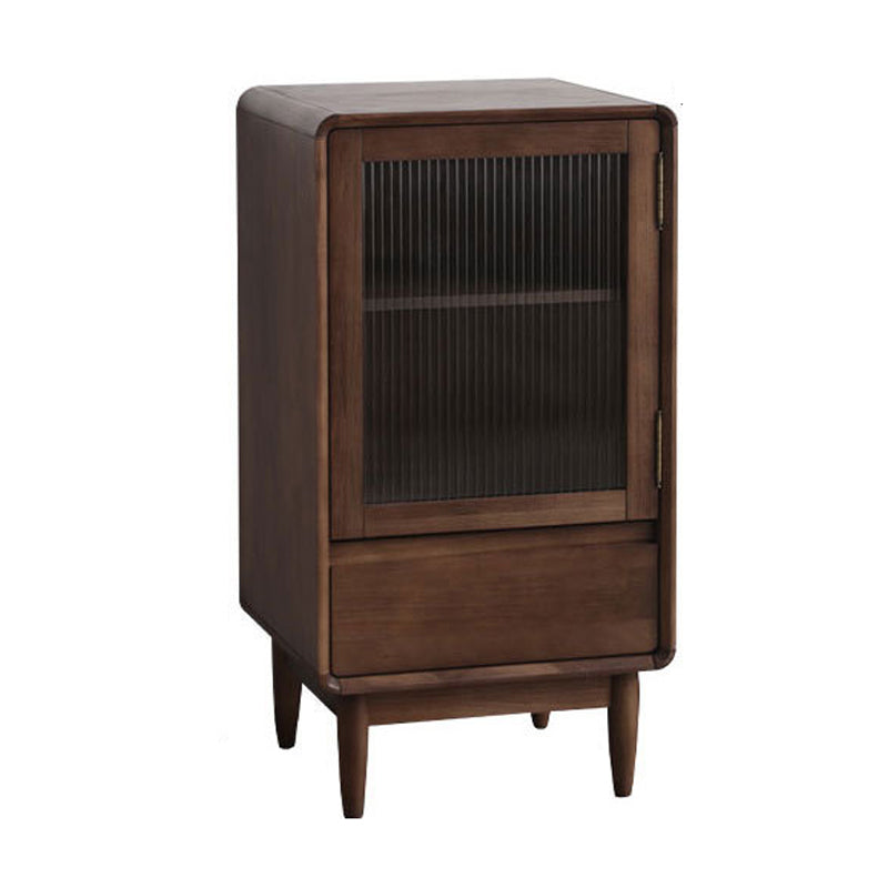 Modern Accent Cabinet with Solid Wood Straight Legs Chest with 1 Drawer and 1 Door