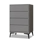 Modern Accent Chest with Drawers and 4 Bracket  Black Legs 15.7" W