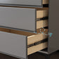 Modern Accent Chest with Drawers and 4 Bracket  Black Legs 15.7" W