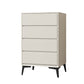 Modern Accent Chest with Drawers and 4 Bracket  Black Legs 15.7" W