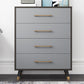 15.74" W Gray Accent Chest with Solid Wood Straight Legs Chest with Drawers