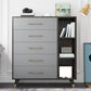 15.74" W Gray Accent Chest with Solid Wood Straight Legs Chest with Drawers