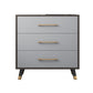 15.74" W Gray Accent Chest with Solid Wood Straight Legs Chest with Drawers