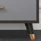 15.74" W Gray Accent Chest with Solid Wood Straight Legs Chest with Drawers