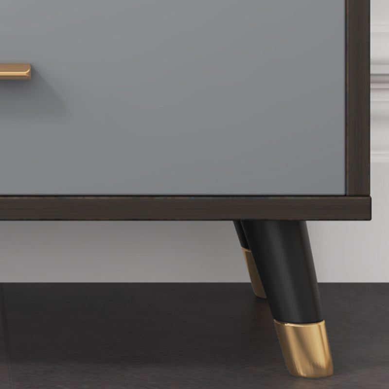 15.74" W Gray Accent Chest with Solid Wood Straight Legs Chest with Drawers