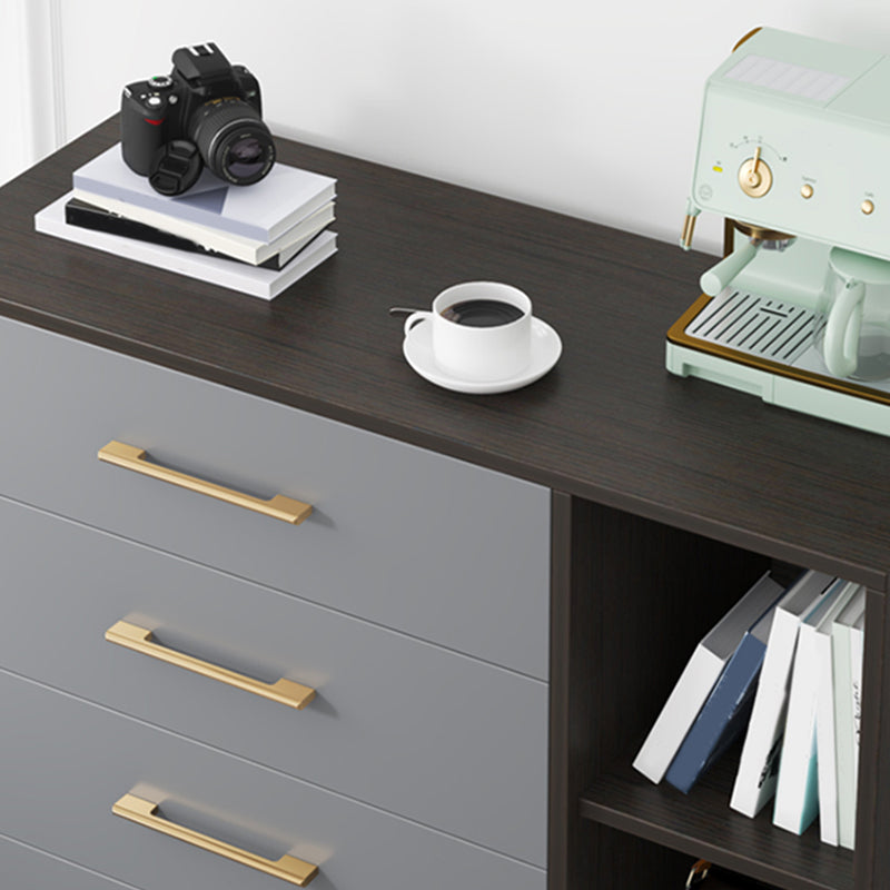 15.74" W Gray Accent Chest with Solid Wood Straight Legs Chest with Drawers