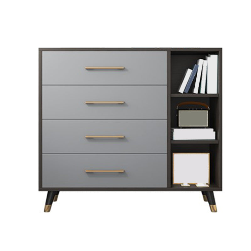 15.74" W Gray Accent Chest with Solid Wood Straight Legs Chest with Drawers