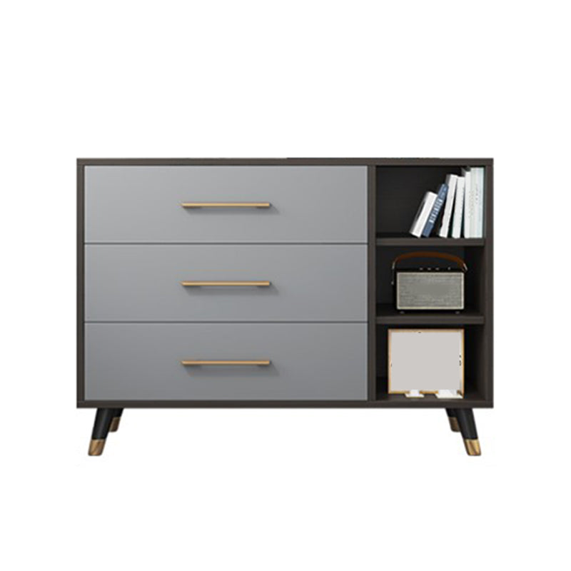 15.74" W Gray Accent Chest with Solid Wood Straight Legs Chest with Drawers