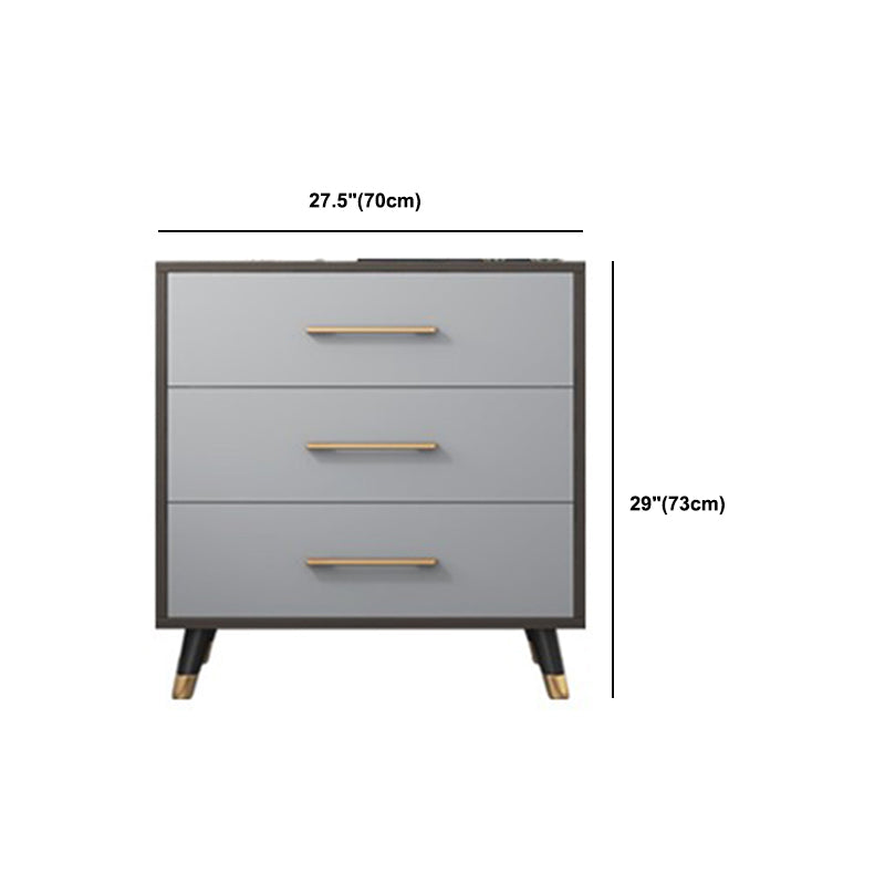 15.74" W Gray Accent Chest with Solid Wood Straight Legs Chest with Drawers