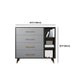 15.74" W Gray Accent Chest with Solid Wood Straight Legs Chest with Drawers