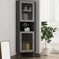 Contemporary Storage Cabinet with Shelf and Glass 2 - Door Cabinet Grey Clearhalo 'Cabinets & Chests' 'cabinets_chests' 'furn' 'furn_cabinets_chests' 'Furniture' 'Living Room Furniture' 5715822