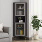 Contemporary Storage Cabinet with Shelf and Glass 2 - Door Cabinet Grey Clearhalo 'Cabinets & Chests' 'cabinets_chests' 'furn' 'furn_cabinets_chests' 'Furniture' 'Living Room Furniture' 5715823