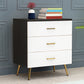 15.75 inch Wide Wood  Accent Chest with Drawers Metal Straight Legs
