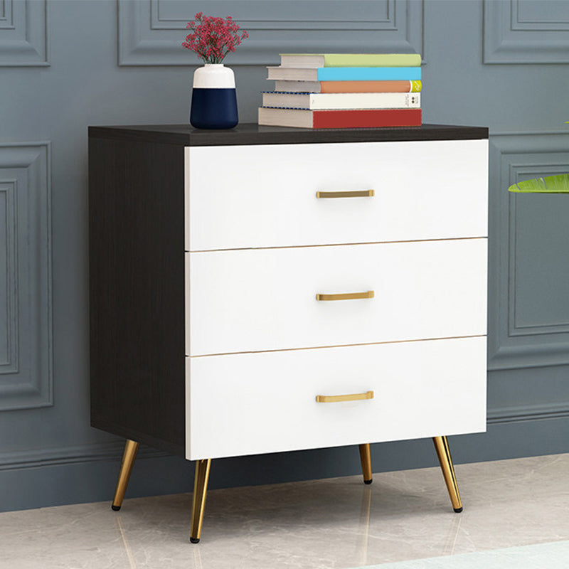 15.75 inch Wide Wood  Accent Chest with Drawers Metal Straight Legs