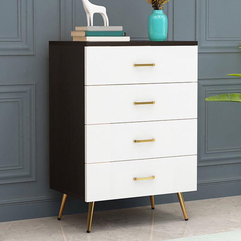 15.75 inch Wide Wood  Accent Chest with Drawers Metal Straight Legs