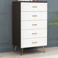 15.75 inch Wide Wood  Accent Chest with Drawers Metal Straight Legs