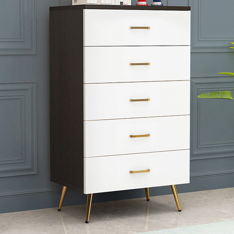 15.75 inch Wide Wood  Accent Chest with Drawers Metal Straight Legs