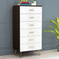 15.75 inch Wide Wood  Accent Chest with Drawers Metal Straight Legs