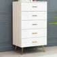 15.75 inch Wide Wood  Accent Chest with Drawers Metal Straight Legs