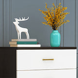 15.75 inch Wide Wood  Accent Chest with Drawers Metal Straight Legs