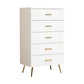 15.75 inch Wide Wood  Accent Chest with Drawers Metal Straight Legs