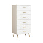 15.75 inch Wide Wood  Accent Chest with Drawers Metal Straight Legs