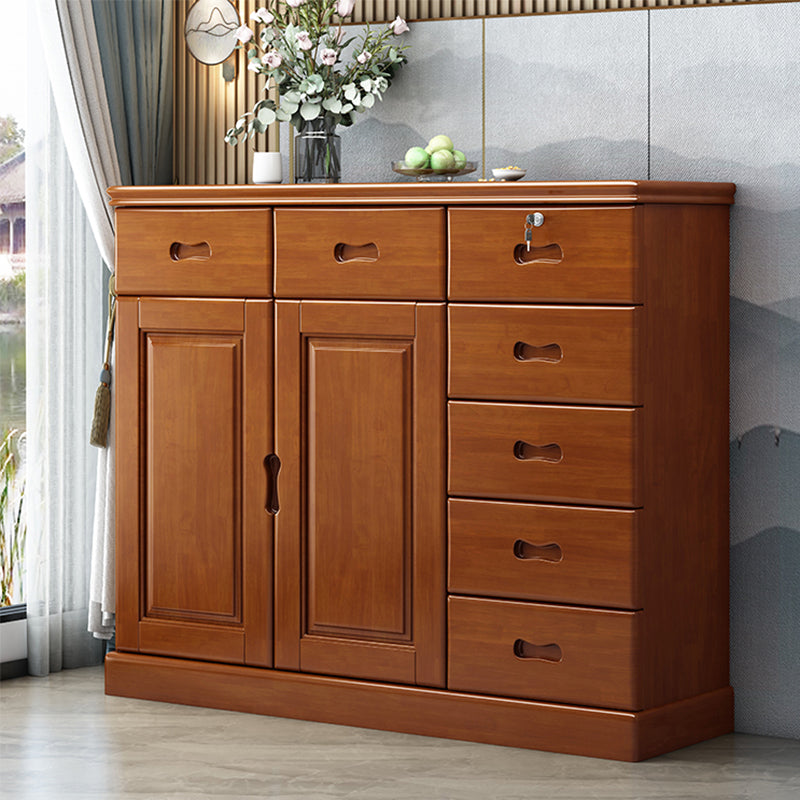 Gabinetto accento in legno di gomma con cassetti mobili contemporanei