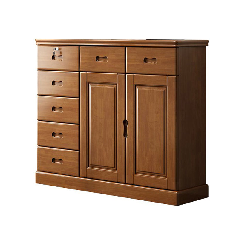 Gabinetto accento in legno di gomma con cassetti mobili contemporanei