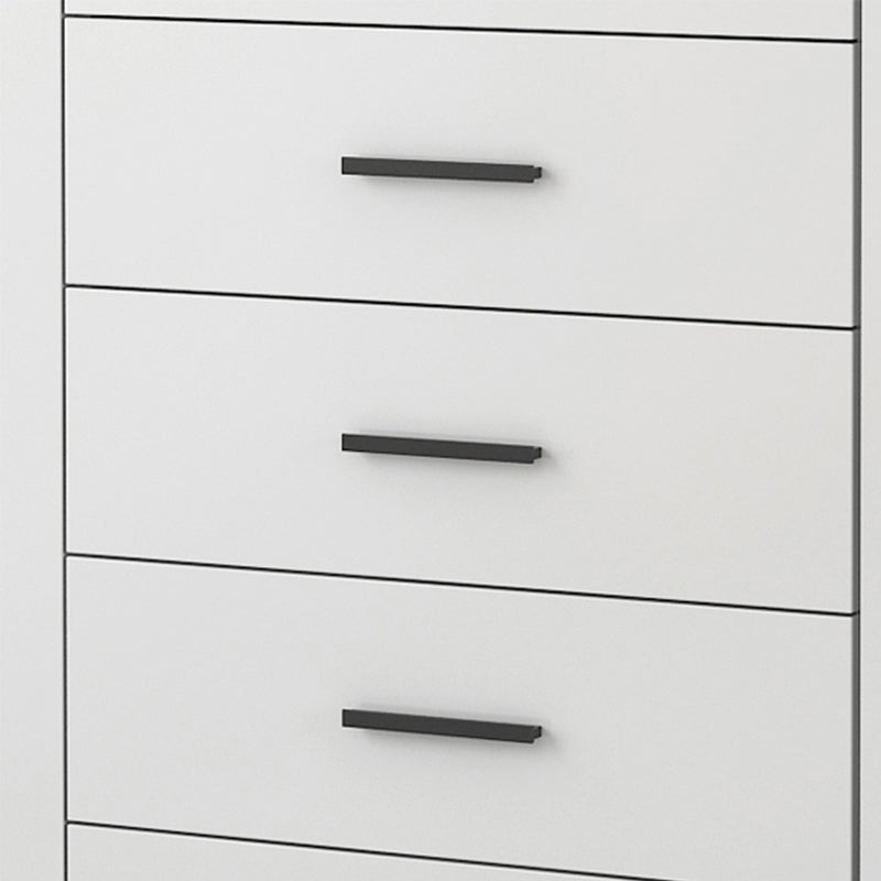 Wooden White  Accent Cabinet Modern Chest with 5 Drawers Modern