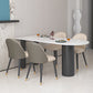 Sintered Stone Dining Table Modern White Top Dining Table with Black Frame Clearhalo 'Dining Tables & Seating' 'Dining Tables' 'dining_table' 'furn' 'furn_dining_table' 'Furniture' 'Kitchen & Dining Furniture' 5716034