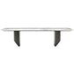 Rectangle Dining Table Sintered Stone Top Modern White Table with Black Legs Without Chairs Clearhalo 'Dining Tables & Seating' 'Dining Tables' 'dining_table' 'furn' 'furn_dining_table' 'Furniture' 'Kitchen & Dining Furniture' 5716050