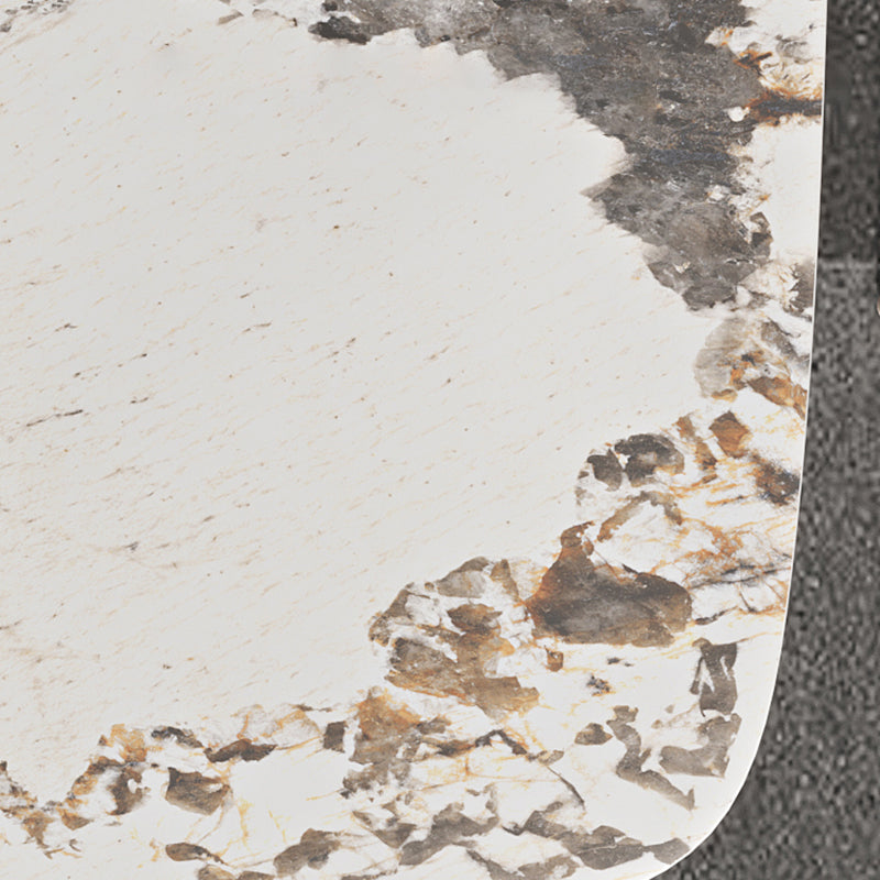 Rectangle Dining Table Sintered Stone Top Modern White Table with Black Legs Clearhalo 'Dining Tables & Seating' 'Dining Tables' 'dining_table' 'furn' 'furn_dining_table' 'Furniture' 'Kitchen & Dining Furniture' 5716054