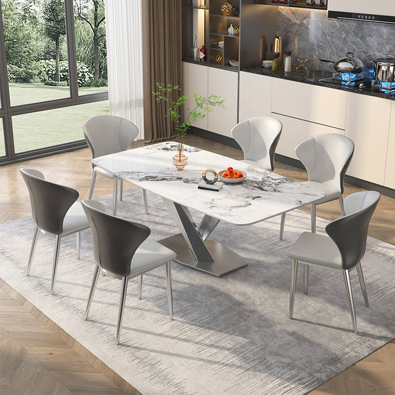 Sintered Stone Home Dining Table Modern Pedestal Base Dining Room Table