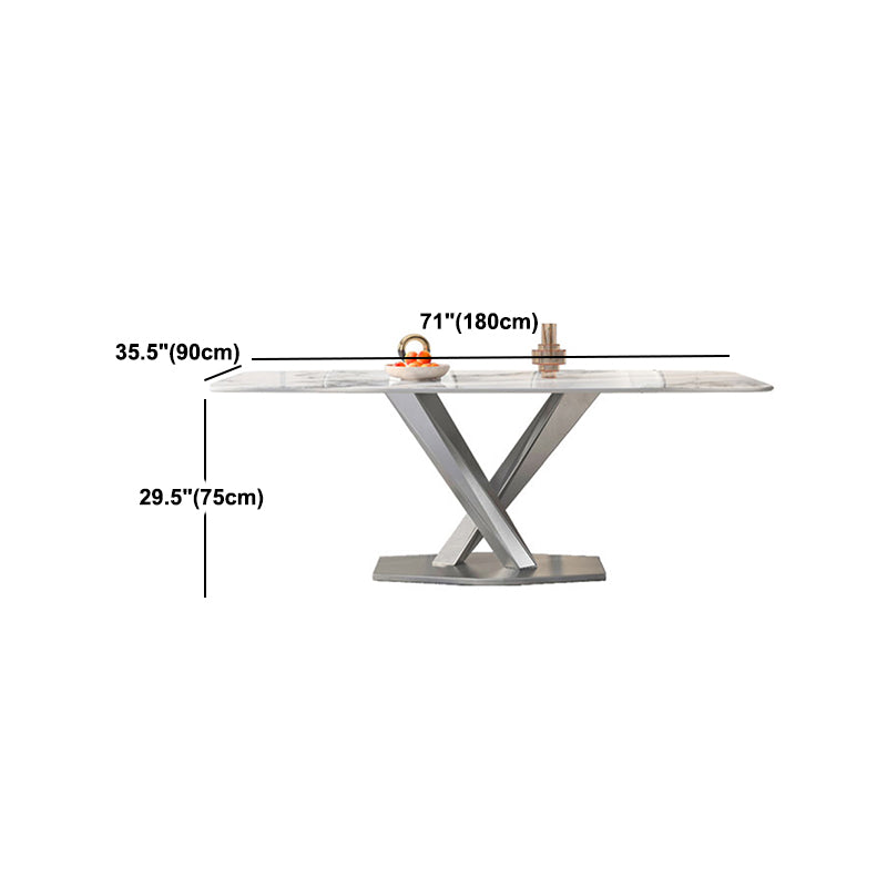 Sintered Stone Home Dining Table Modern Pedestal Base Dining Room Table