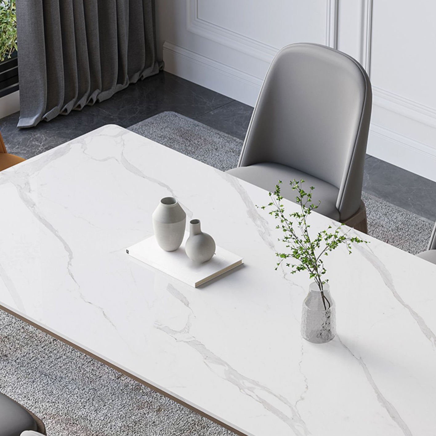 4本の脚のあるレストラン長方形のテーブルのための中世のモダンな焼結さた石のトップテーブル