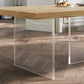 Vaste houten top eettafel modern natuurlijk acryl statief eettafel