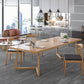 Natural Dining Table Contemporary Style Solid Wood Rectangle Dinner Table