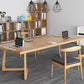 Natural Dining Table Contemporary Style Solid Wood Rectangle Dinner Table
