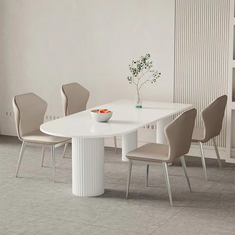 Tavolo da pranzo in pietra bianca sinterizzata