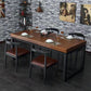 Industrial Rectangle Dining Room Table Solid Wood Trestle Base Dining Table